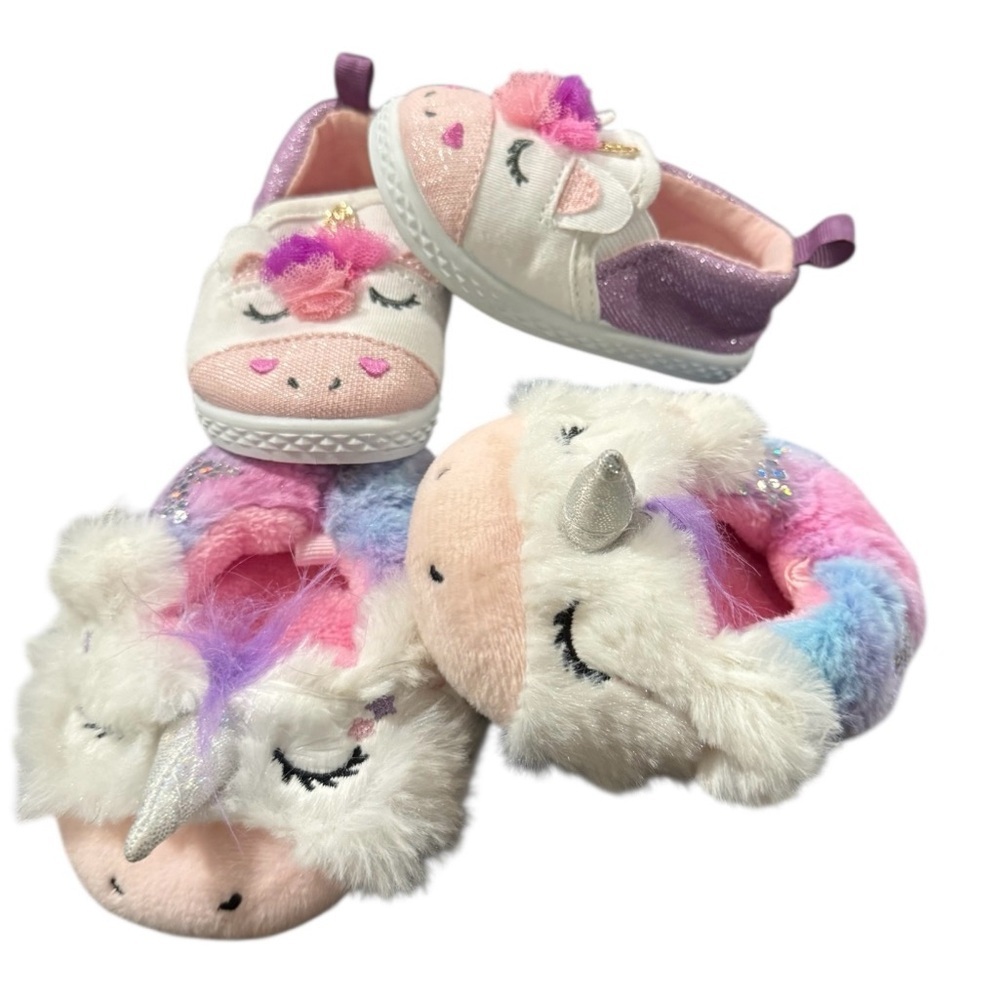 NWOT Unicorn Themed Shoes and Slippers for Toddler - Picture 2 of 3